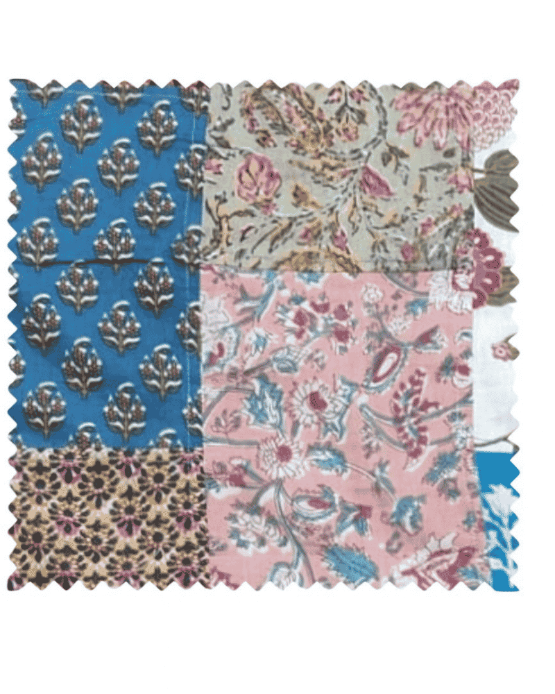 Kaleidoscope patchwork upcycled shirt fabric detail