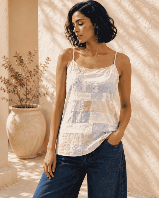 Chikankari Crop Top