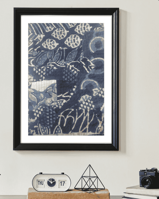 Kalamkari patchwork wall frame made from upcycled textile fabric